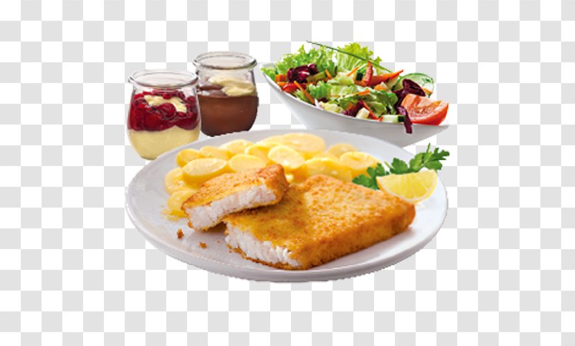 Full Breakfast Skyline Plaza Frankfurt Fast Food Potato Salad Side Dish - Schnitzel - Fish Transparent PNG