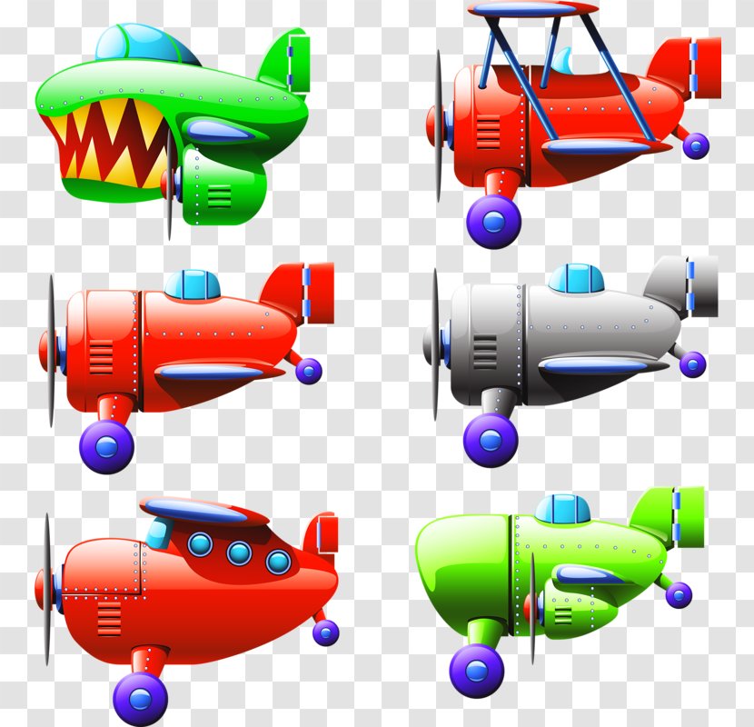 Airplane Aircraft Cartoon Illustration - Children's Toy Transparent PNG