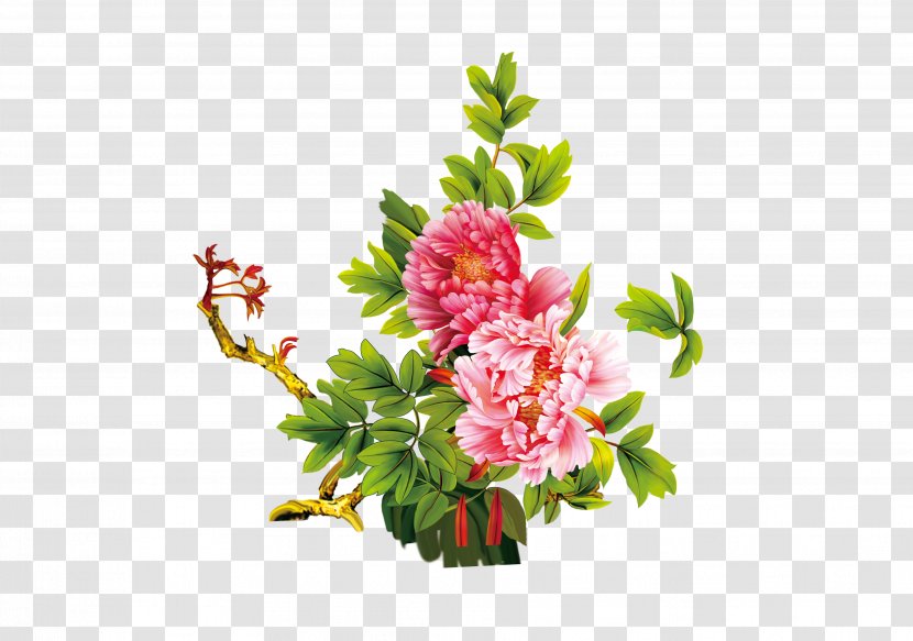 Floral Design Moutan Peony Download Flower - Flowering Plant Transparent PNG