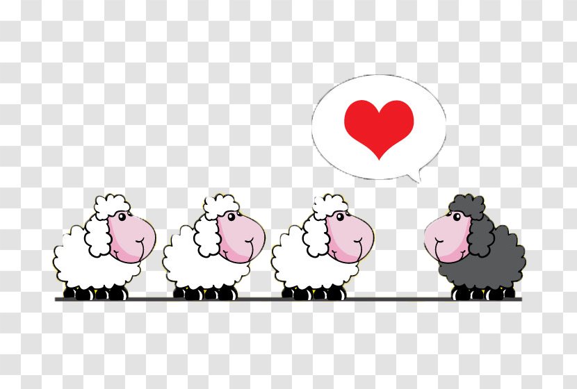 Sheep Cartoon Livestock - Tree - Black And White Background Vector Material Transparent PNG
