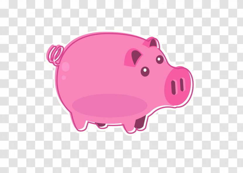 Domestic Pig Piglet Piggy Bank - Pink Transparent PNG