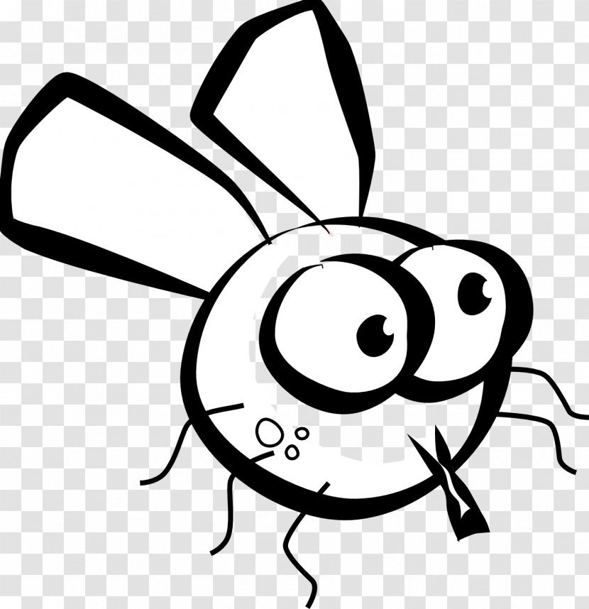 Insect Fly Black And White Clip Art - Silhouette - Cartoon Line Transparent PNG