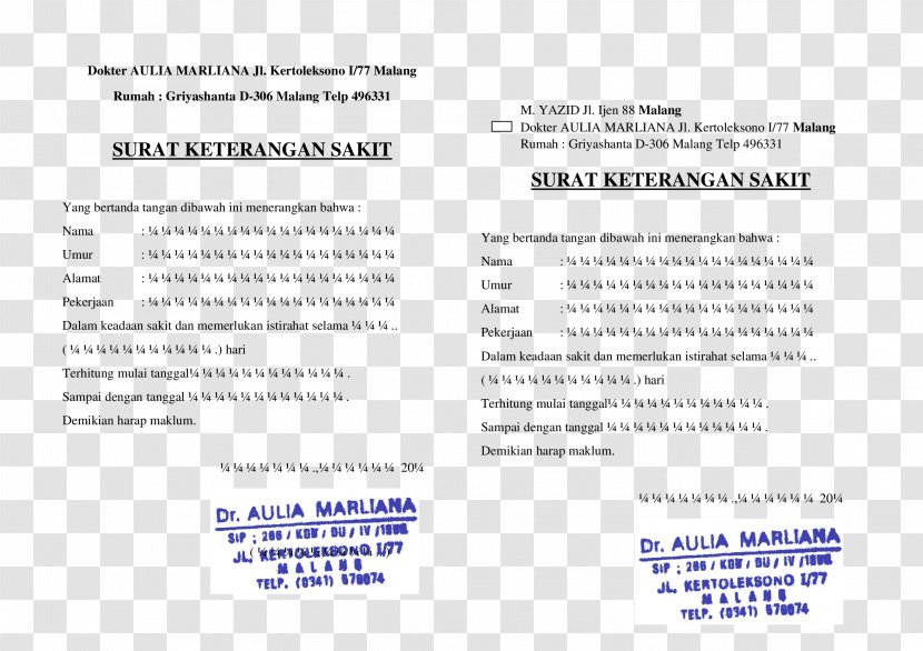 Document Sick Physician Letter Puskesmas - Text - Brand Transparent PNG