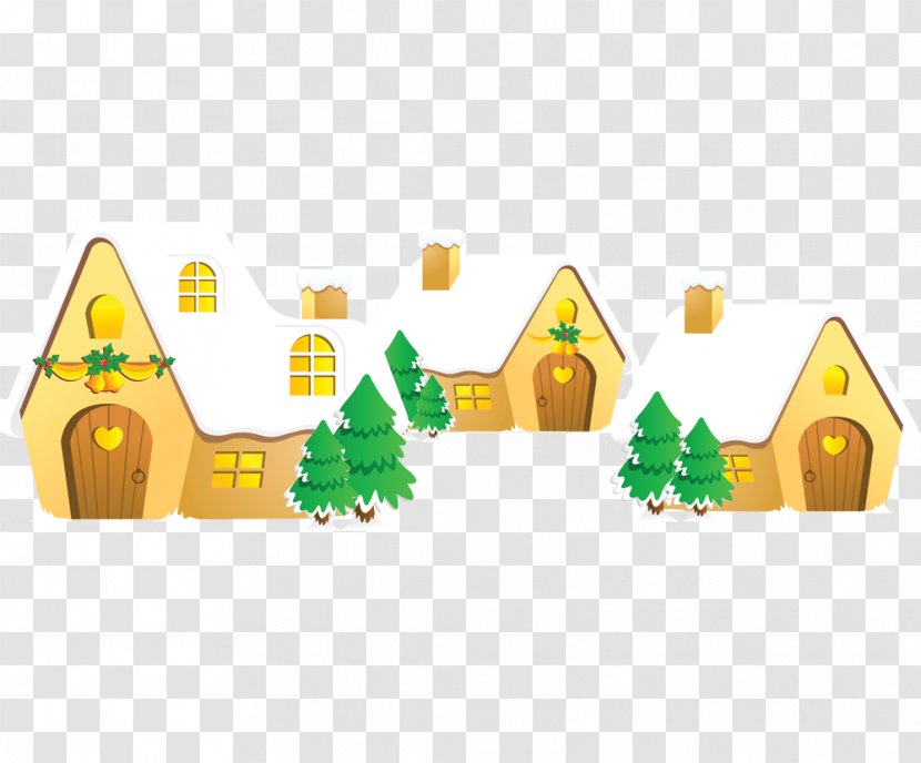 Christmas Tree Drawing Gift - House Under Snow Transparent PNG