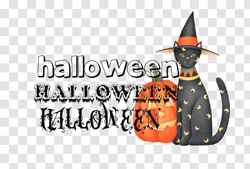 Black Cat Halloween Kitten Transparent PNG