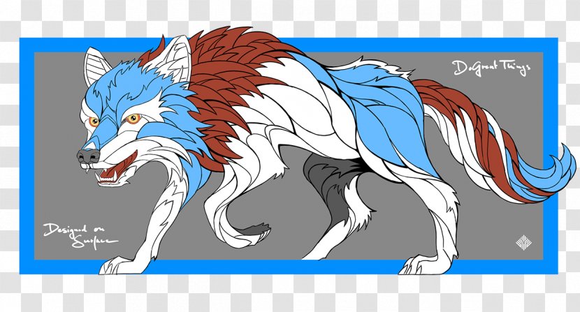 Canidae Mural Gray Wolf Painting - Art - Blue Transparent PNG