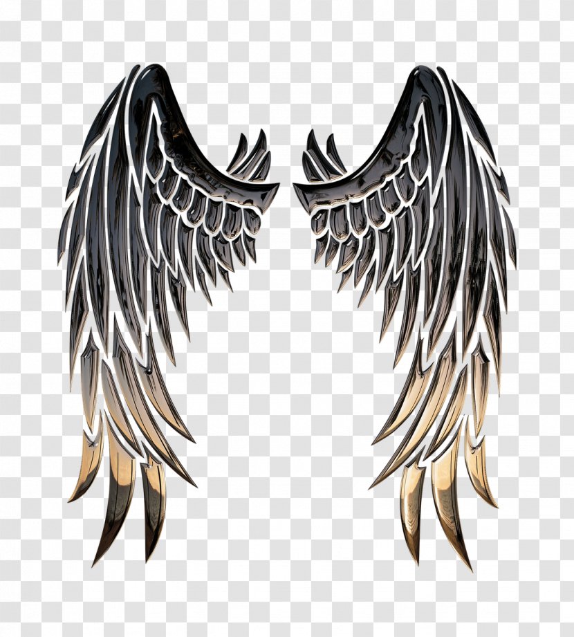 Buffalo Wing Angel Stencil Clip Art - Archangel - Wings Transparent PNG