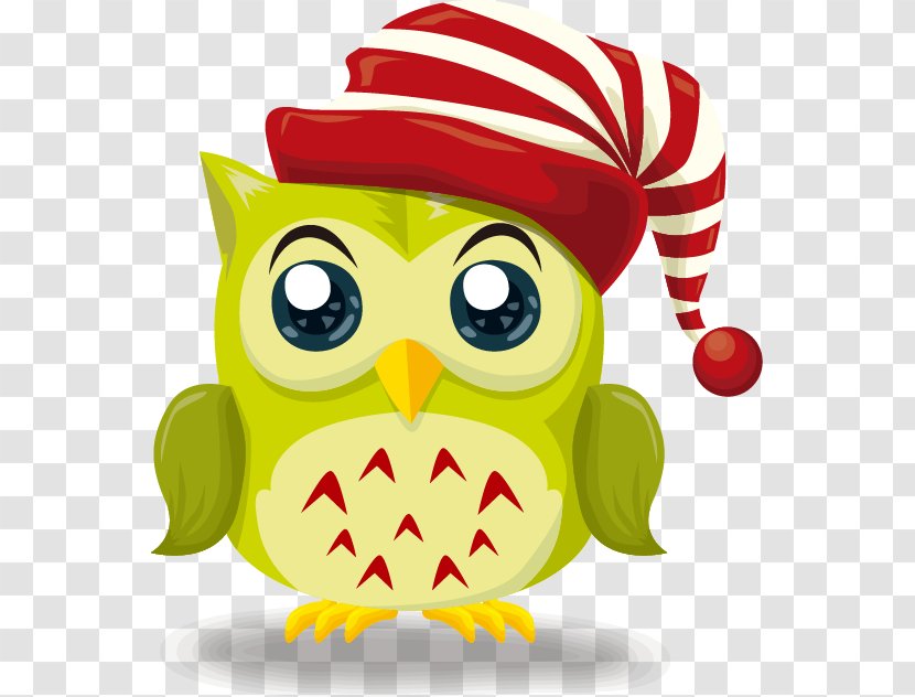Owl Christmas Illustration - Stock Photography - Cute Cartoon Pattern Hats Transparent PNG