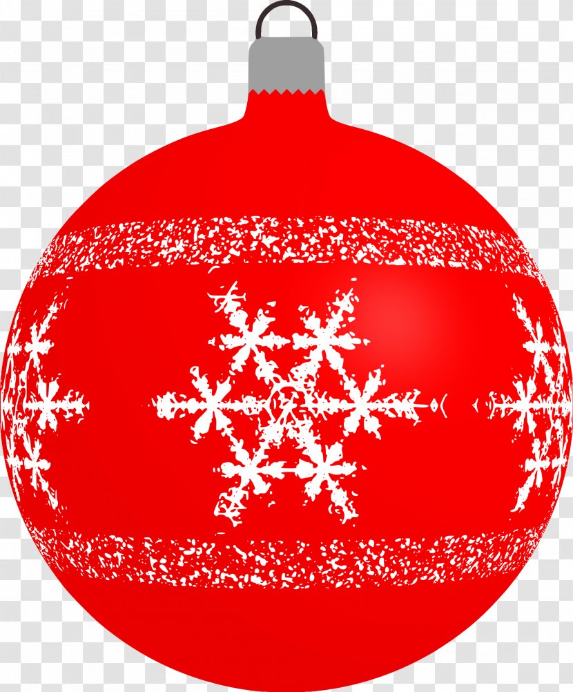 Christmas Ornament Tree Clip Art - Red - Snowflake Transparent PNG