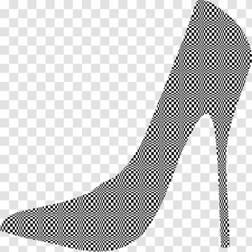 High-heeled Shoe Human Leg Pattern Black & White - Polka Dot - MKobe Shoes Transparent PNG