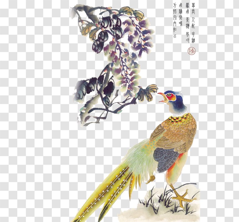 La Pintura China Painting Wallpaper - Feather - Bird Transparent PNG