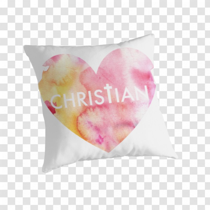 Cushion Throw Pillows Petal Case - Pink - Heart Watercolor Transparent PNG