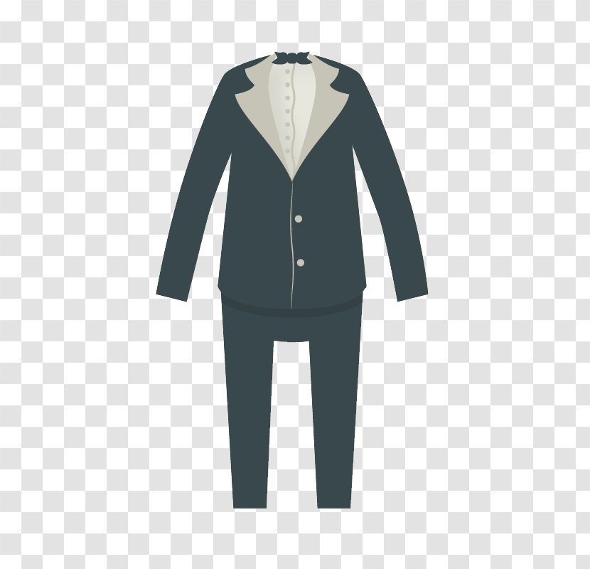 Bridegroom Tuxedo Wedding Suit - Marriage - Free Black Dress And Groom Pull Material Transparent PNG