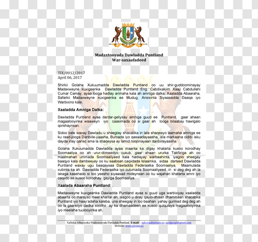 Tukaraq Garoowe Kismayo Mudug Bosaso - Puntland Transparent PNG