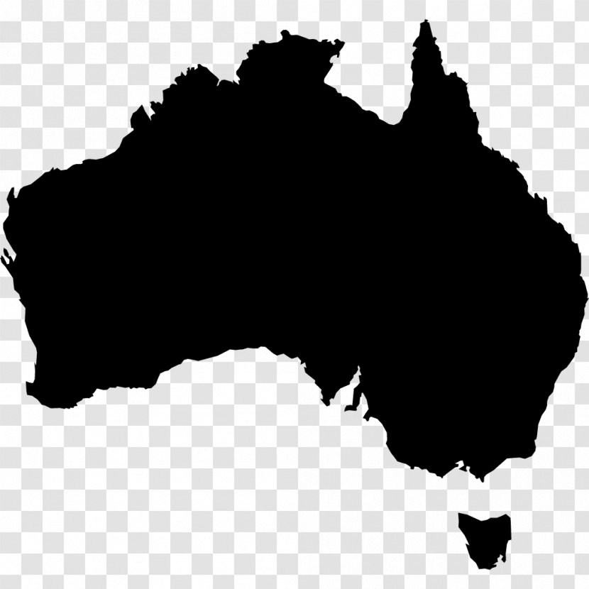 Australia Vector Map - Black - The Seven Wonders Transparent PNG