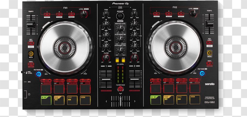 DJ Controller Pioneer DDJ-SB2 Disc Jockey Audio Mixers - Dj Mixer - Receiver Transparent PNG