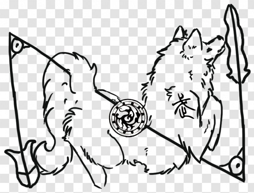 Dog Cat Drawing Line Art Clip - Watercolor - Wolf Tattoo Transparent PNG