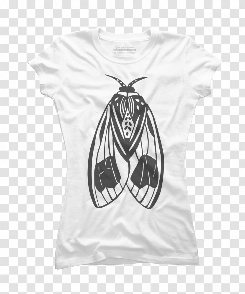 Printed T-shirt Top Clothing Hoodie - Cuff - Moth Transparent PNG