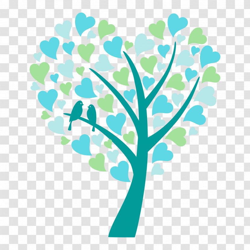 Bird Wedding Invitation Tree Heart - Plant Stem Transparent PNG