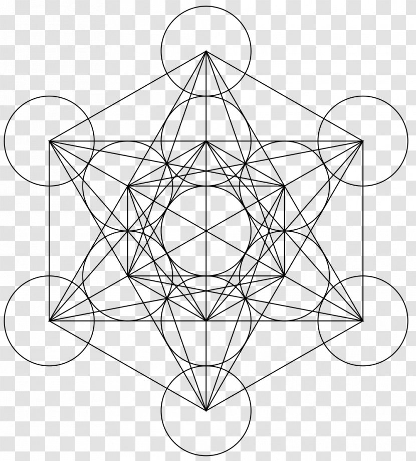 Metatron's Cube Sacred Geometry Overlapping Circles Grid - Area - GEOMETRY Transparent PNG