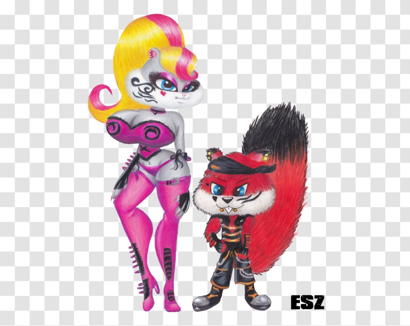 Figurine Pink M Clown Character Cartoon - Fictional Transparent PNG