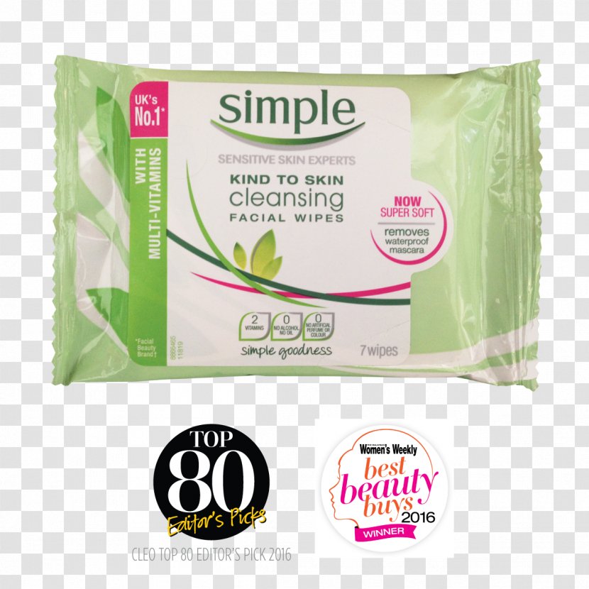Simple Skincare Cleanser Wet Wipe Skin Care - Cosmetics - Traces Of Mascara Transparent PNG