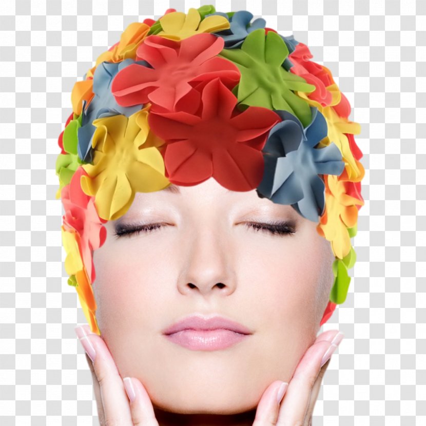 Swim Caps Bonnet Flower Swimming Woman - Beauty Transparent PNG