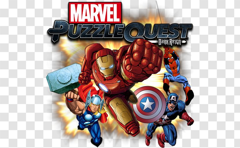 Marvel Puzzle Quest Dark Reign Superhero Thanos Iron Man - Action Figure Transparent PNG
