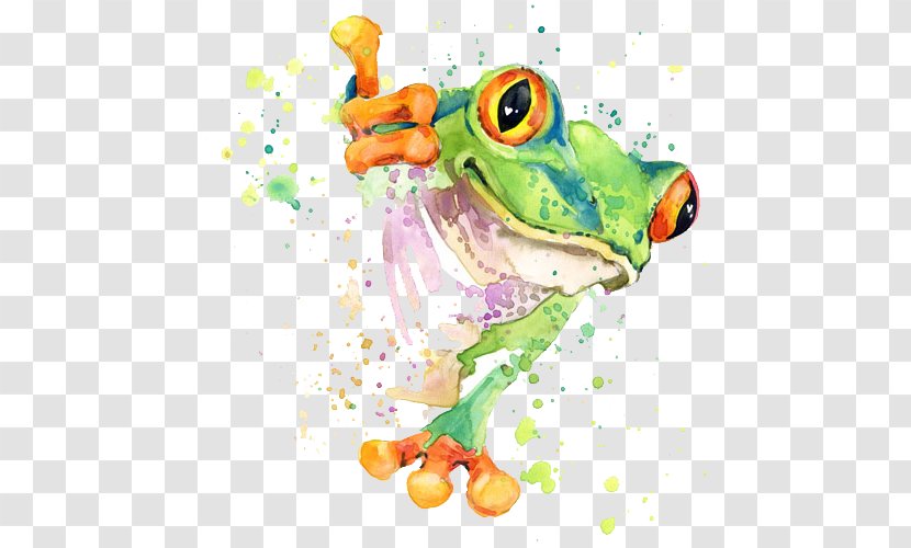 Watercolor Painting Drawing Frog - Tree Transparent PNG