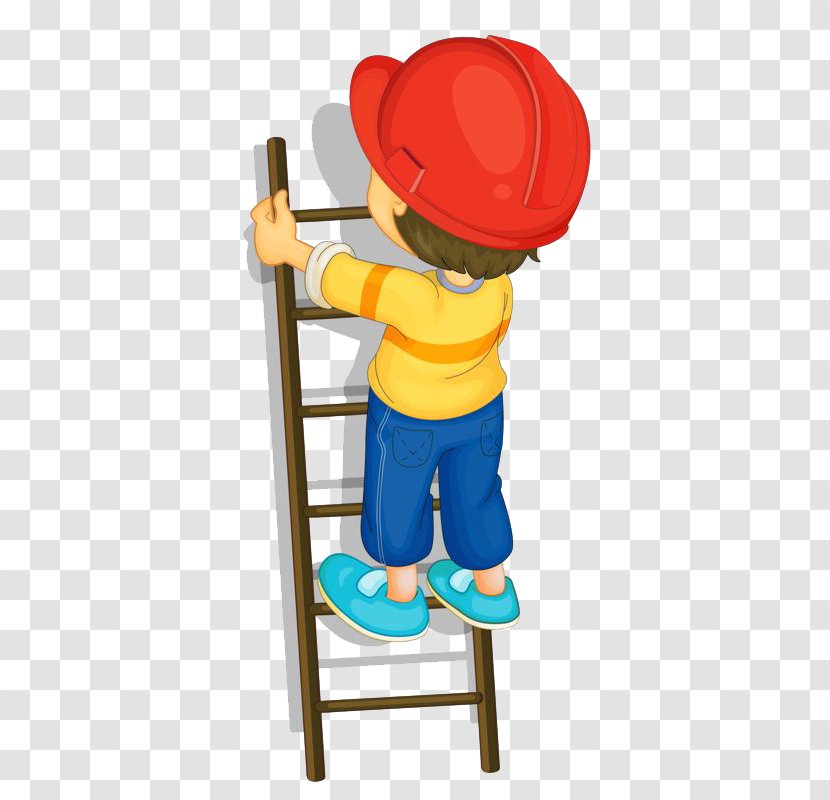 Download Clip Art - Baseball Equipment - Little Boy Climbing A Ladder Transparent PNG