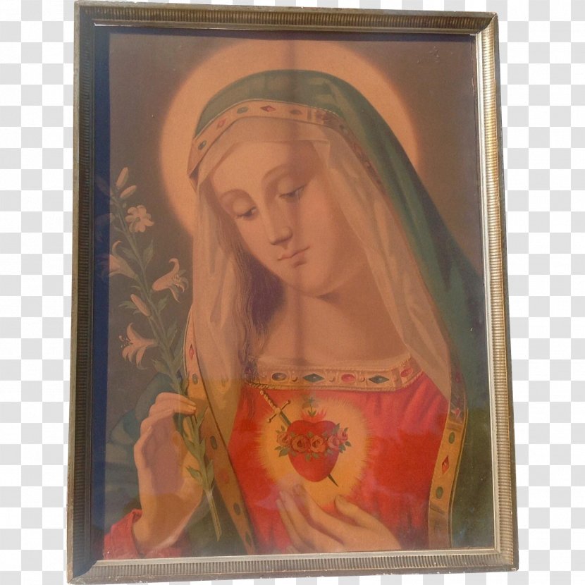 Jesus Sacred Heart Immaculate Of Mary - Picture Frame Transparent PNG