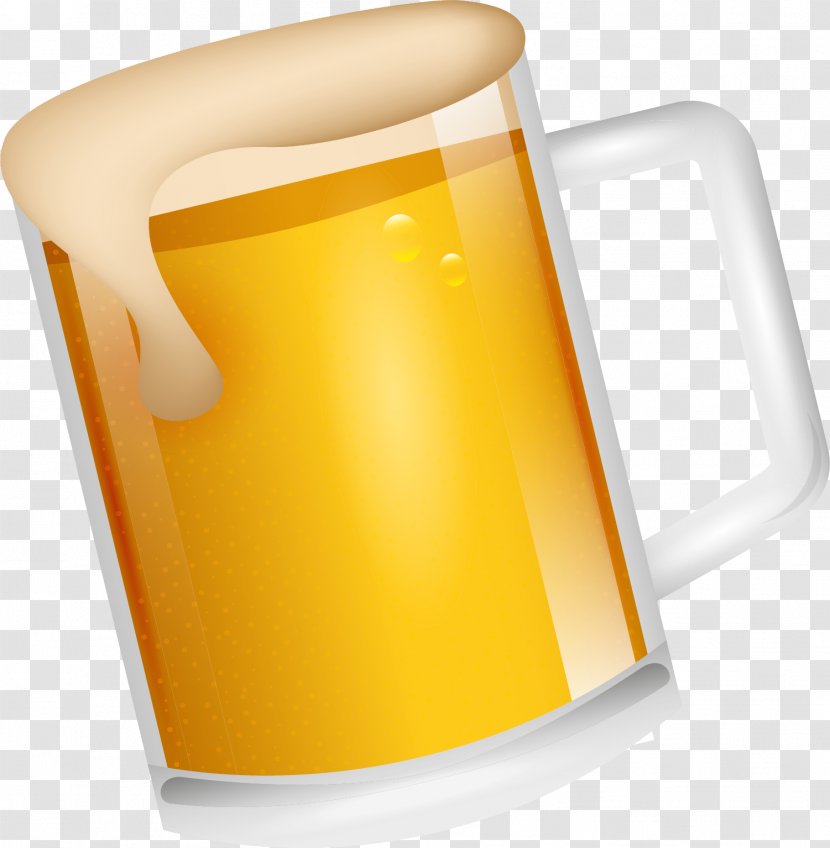 Beer Glassware Cup - Hand Drawn Yellow Transparent PNG