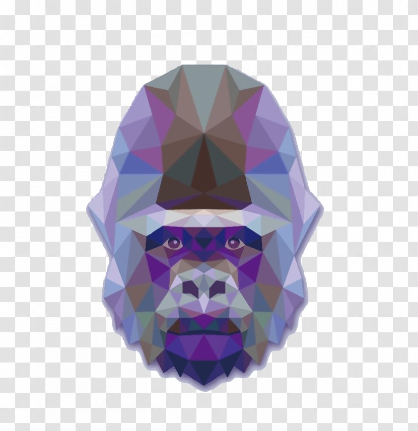 Gorilla Geometry Tattoo Triangle - Violet - Lattice Transparent PNG