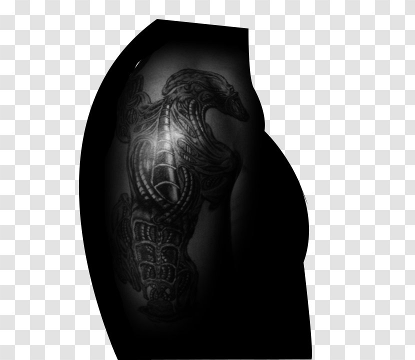 Monochrome Photography Shoulder Joint Neck - White - Koi Tattoo Transparent PNG