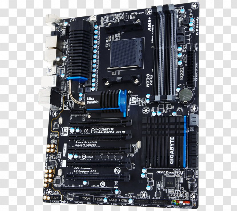 GIGABYTE GA-990FXA-UD3 AMD 900 Chipset Series Socket AM3+ Gigabyte Technology Motherboard - Network Interface Controller Transparent PNG