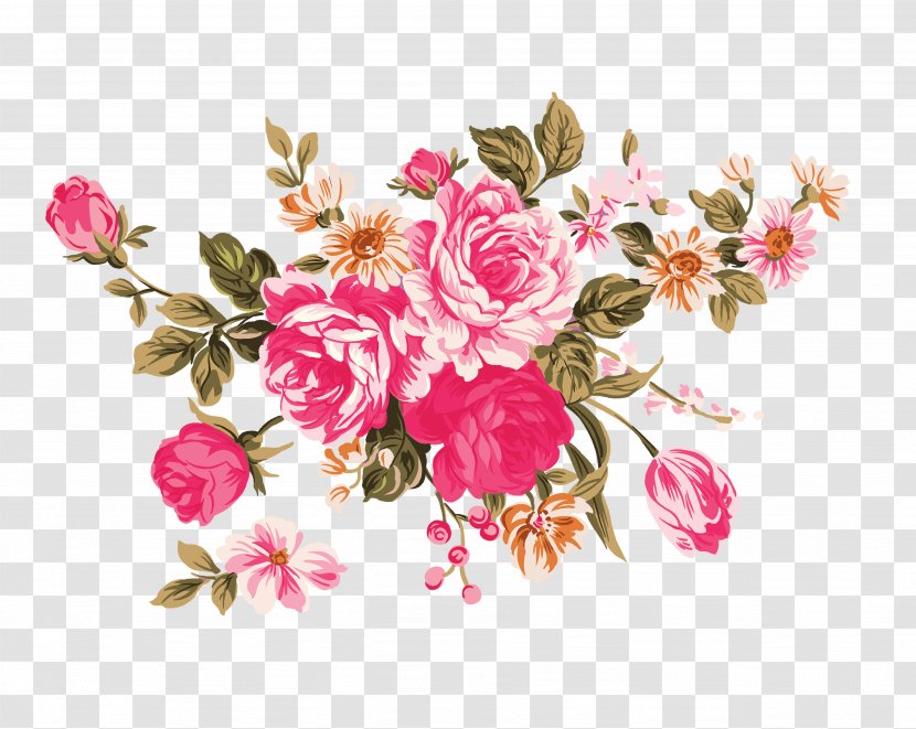 Flower Garden Roses Clip Art - Branch - Peony Transparent PNG