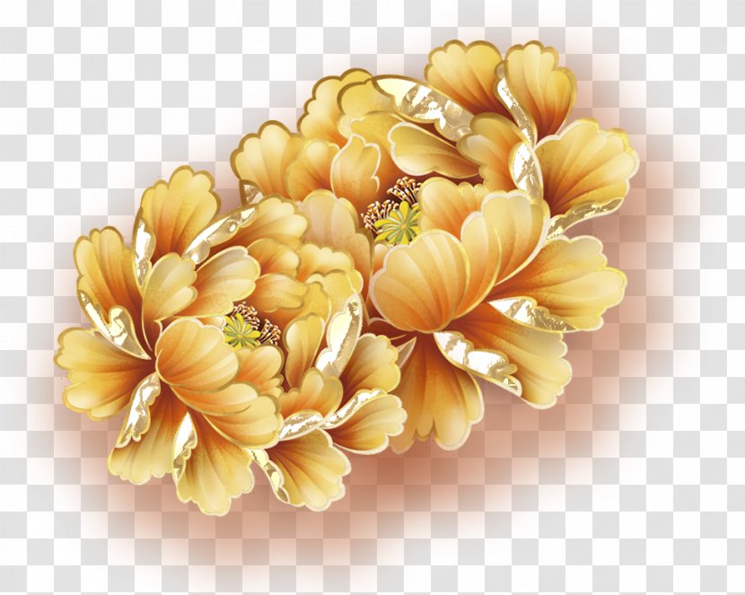 Floral Design Moutan Peony - Flower Arranging - Golden Transparent PNG