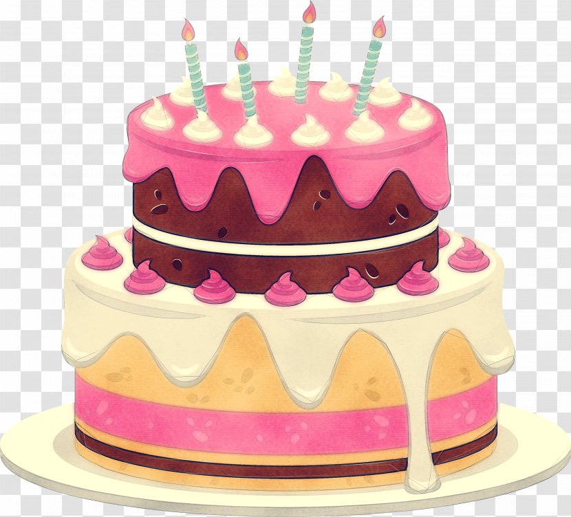 Birthday Cake - Dessert - Candle Icing Transparent PNG