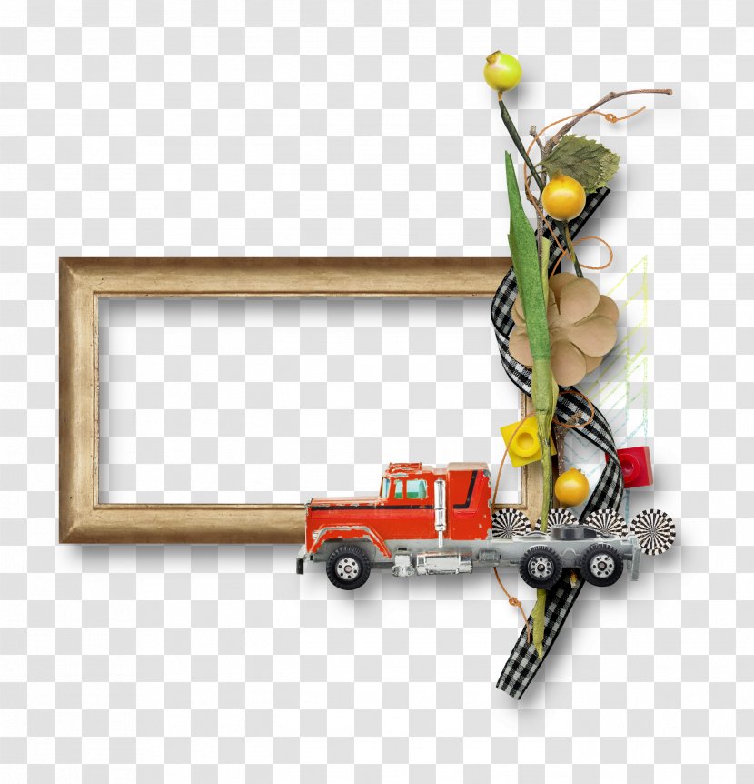 Paper Picture Frame Clip Art - Decoupage - Small Red Truck Transparent PNG