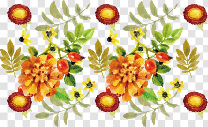 Floral Design Watercolor Painting - Oil Painted Flowers Vector Material Transparent PNG
