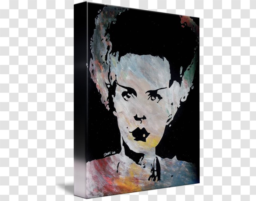 Modern Art Acrylic Paint Visual Arts Portrait - Bride Of Frankenstein Transparent PNG