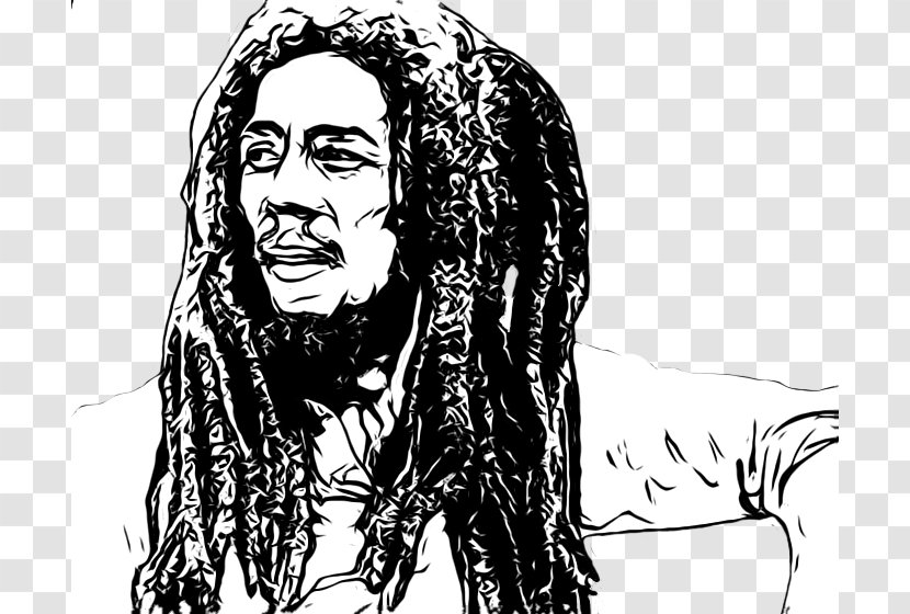 Bob Marley Black And White - Frame - Pic Transparent PNG