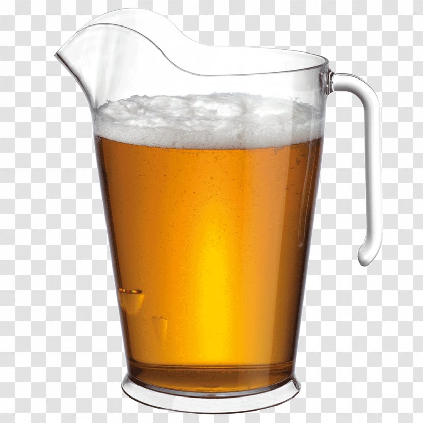 Beer Pitcher Jug Pint Glass - Glassware Transparent PNG