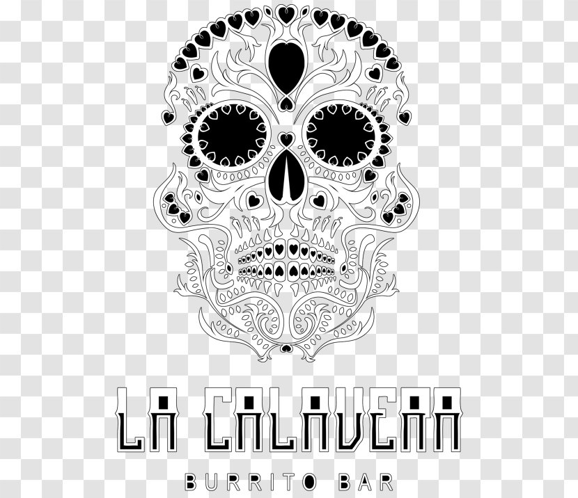 Calavera Mexican Cuisine Skull Stencil Pattern - Template Transparent PNG