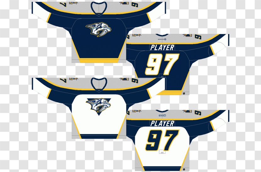 Hockey Jersey Nashville Predators National League NHL Uniform - Adidas Transparent PNG