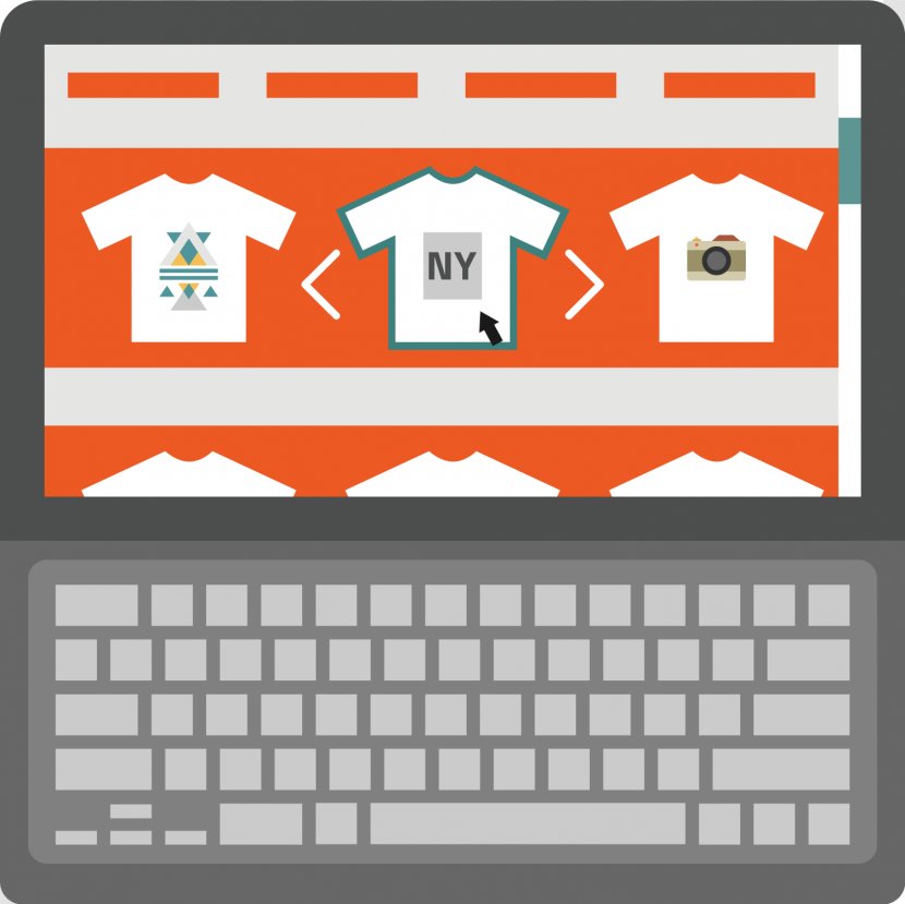 Online Shopping Flat Design E-commerce - Vector Computer Clothing Transparent PNG