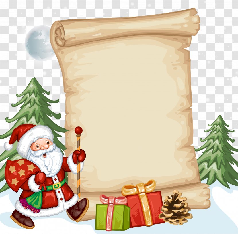 Santa Claus Paper Christmas - Parchment - Vector Transparent PNG