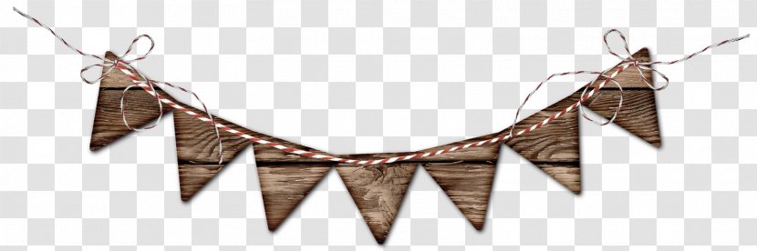 Birthday Cake Bunting Party Banner - Garland - Brown Wooden Flag Creatives Transparent PNG