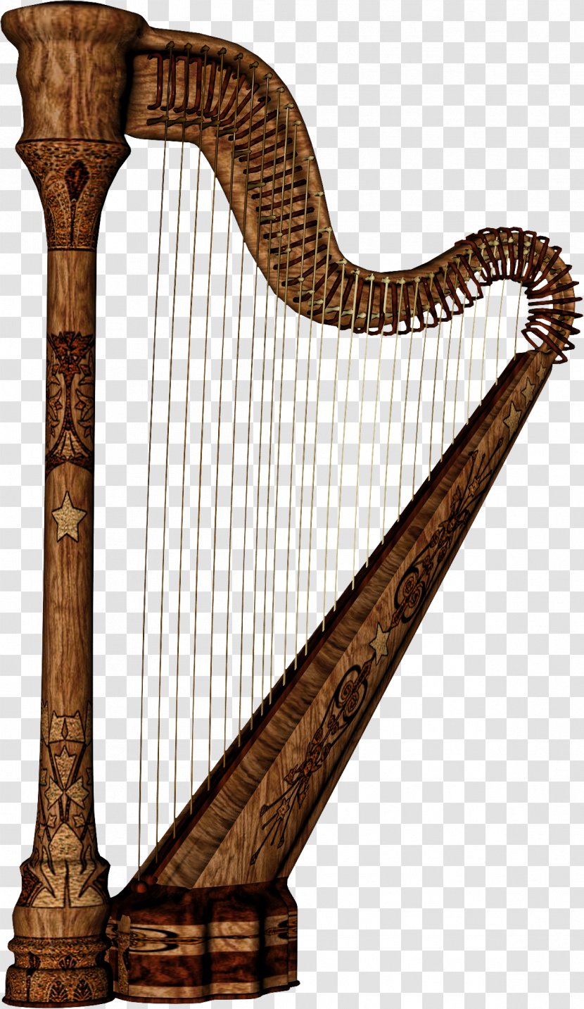 Harp Konghou Musical Instrument - Flower - Large Material Free To Pull Transparent PNG