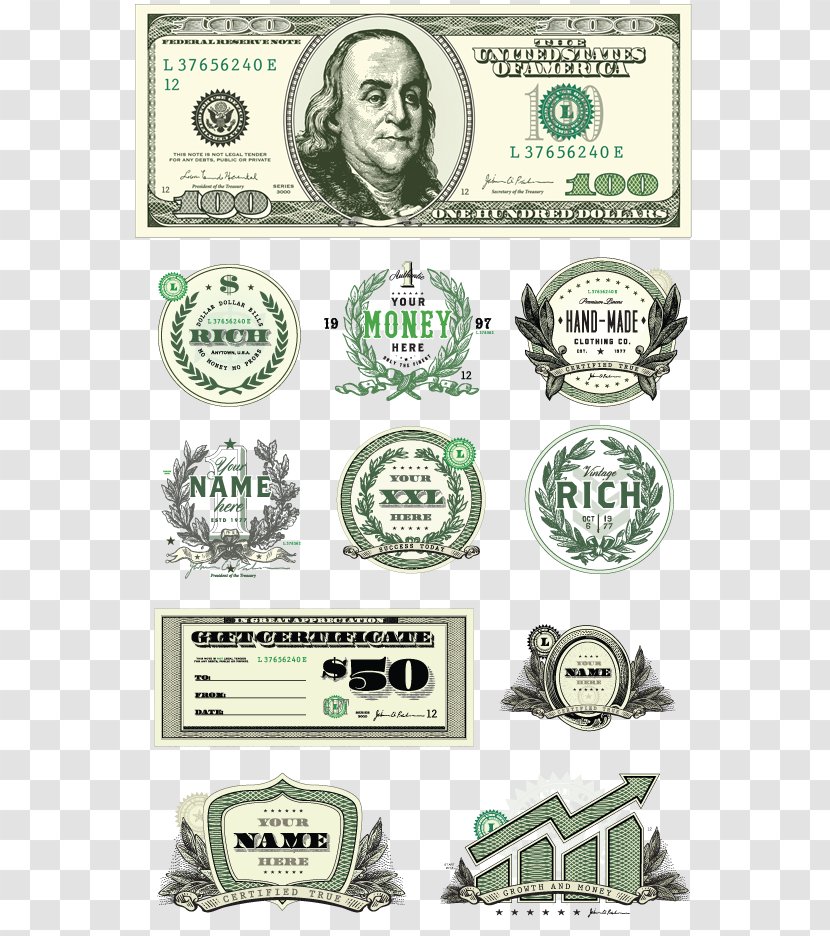 Vector Graphics Image United States Dollar Money - Label - Bill Transparent PNG